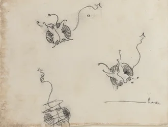 Tres mariposas Whistler y un boceto destruido, c.1890